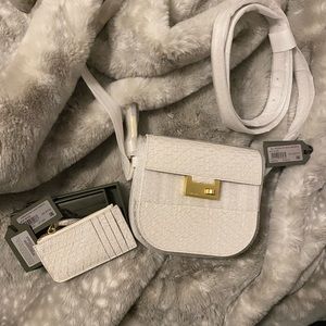 NWT All Saints Ida Crossbody & Wallet (Roe White)